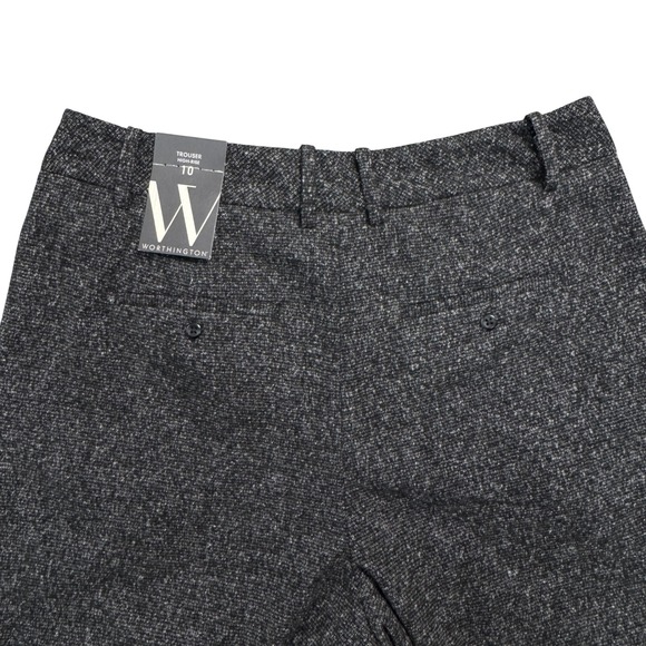 Worthington BRAND NEW Women's Black White Tweed High Rise Trouser Pants Size 10 - Picture 5 of 11